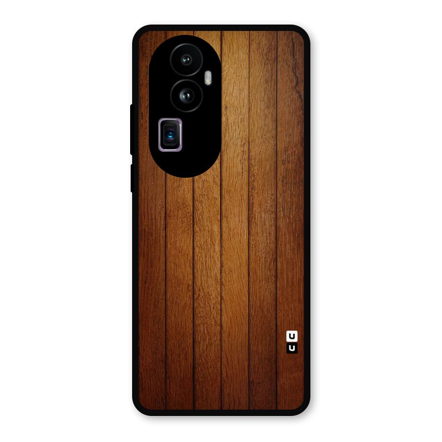 Proper Brown Wood Metal Back Case for Oppo Reno10 Pro Plus
