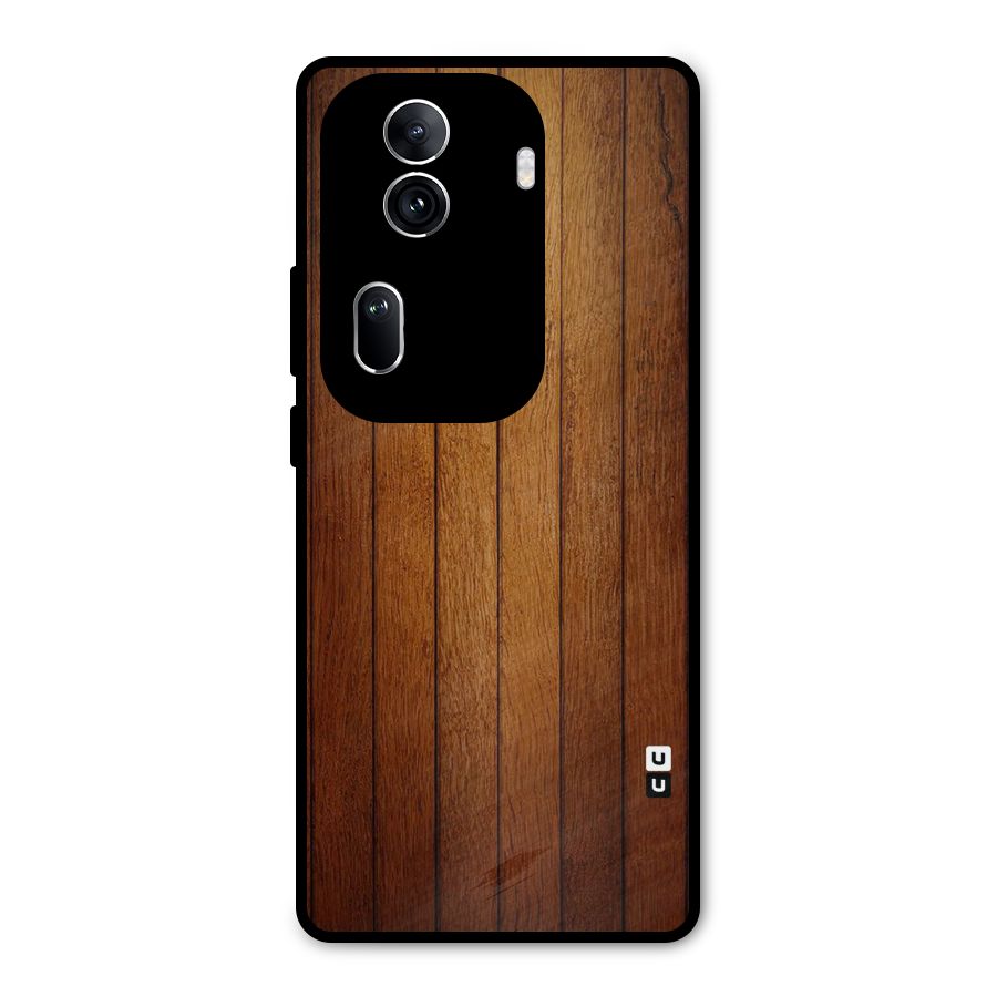 Proper Brown Wood Metal Back Case for Oppo Reno11 Pro 5G