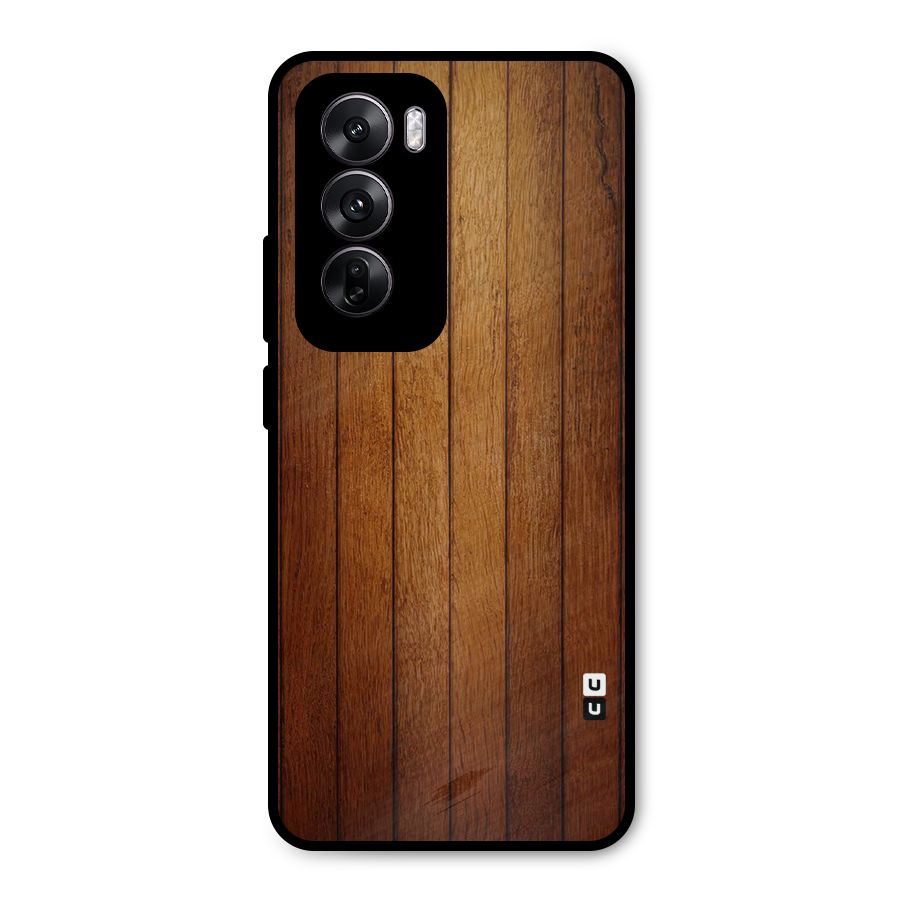 Proper Brown Wood Metal Back Case for Oppo Reno12