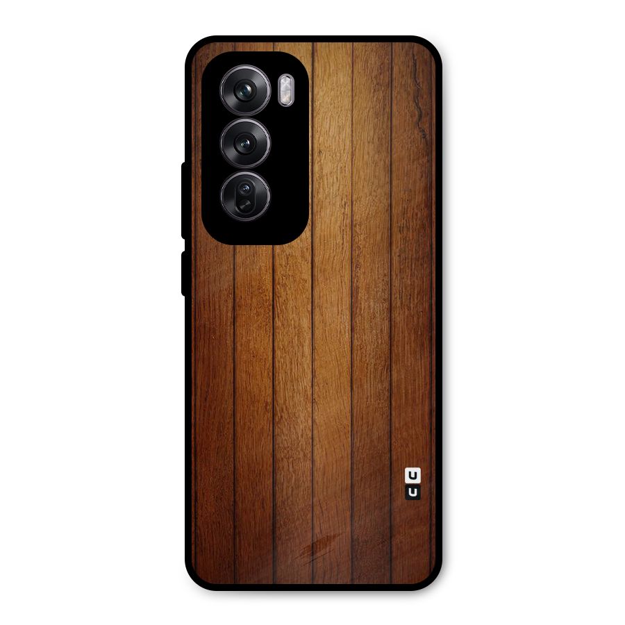 Proper Brown Wood Metal Back Case for Oppo Reno12 Pro