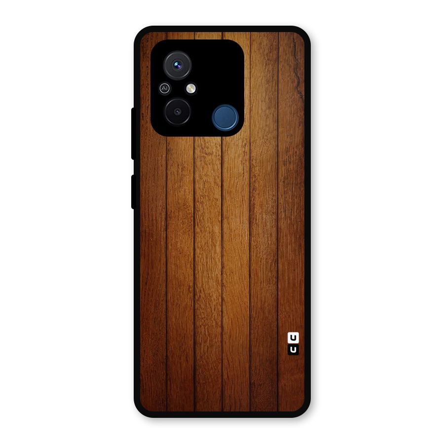 Proper Brown Wood Metal Back Case for Poco C55