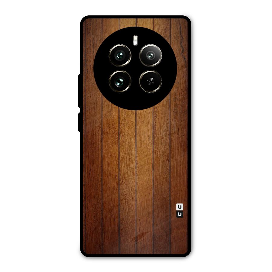 Proper Brown Wood Metal Back Case for Realme 12 Pro