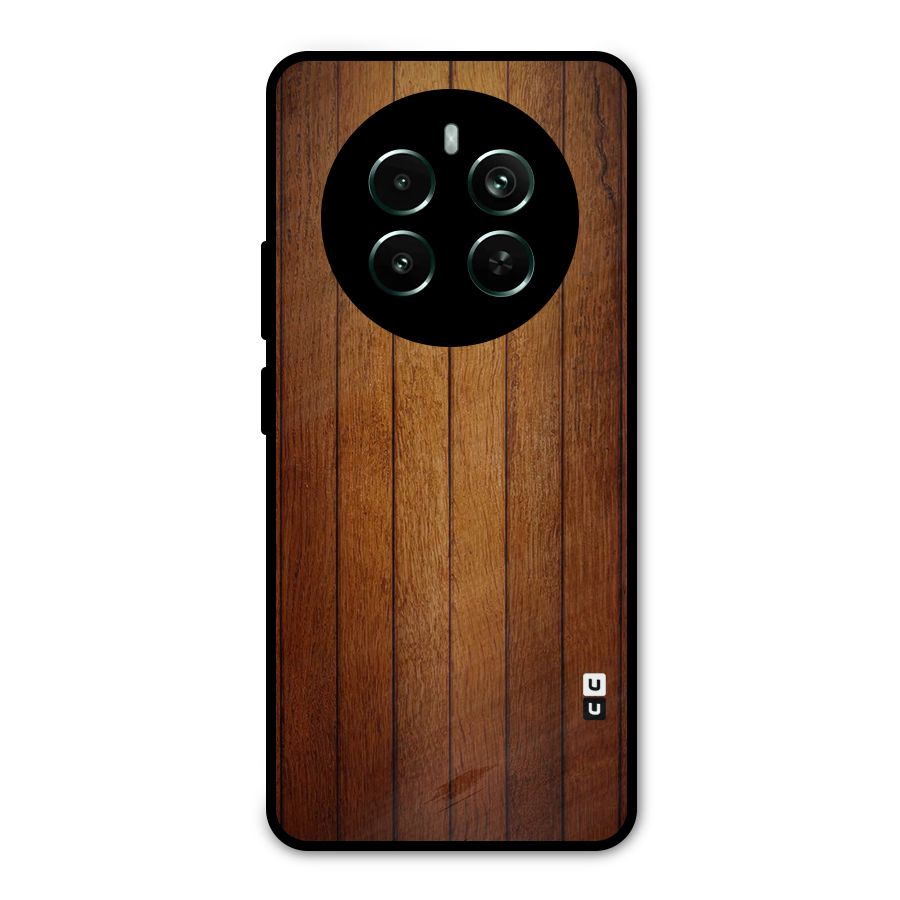 Proper Brown Wood Metal Back Case for Realme 12 Pro Plus