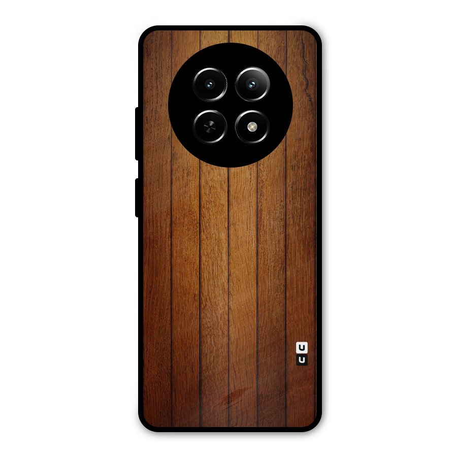 Proper Brown Wood Metal Back Case for Realme 13