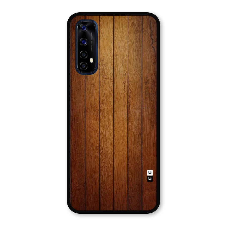 Proper Brown Wood Metal Back Case for Realme 7