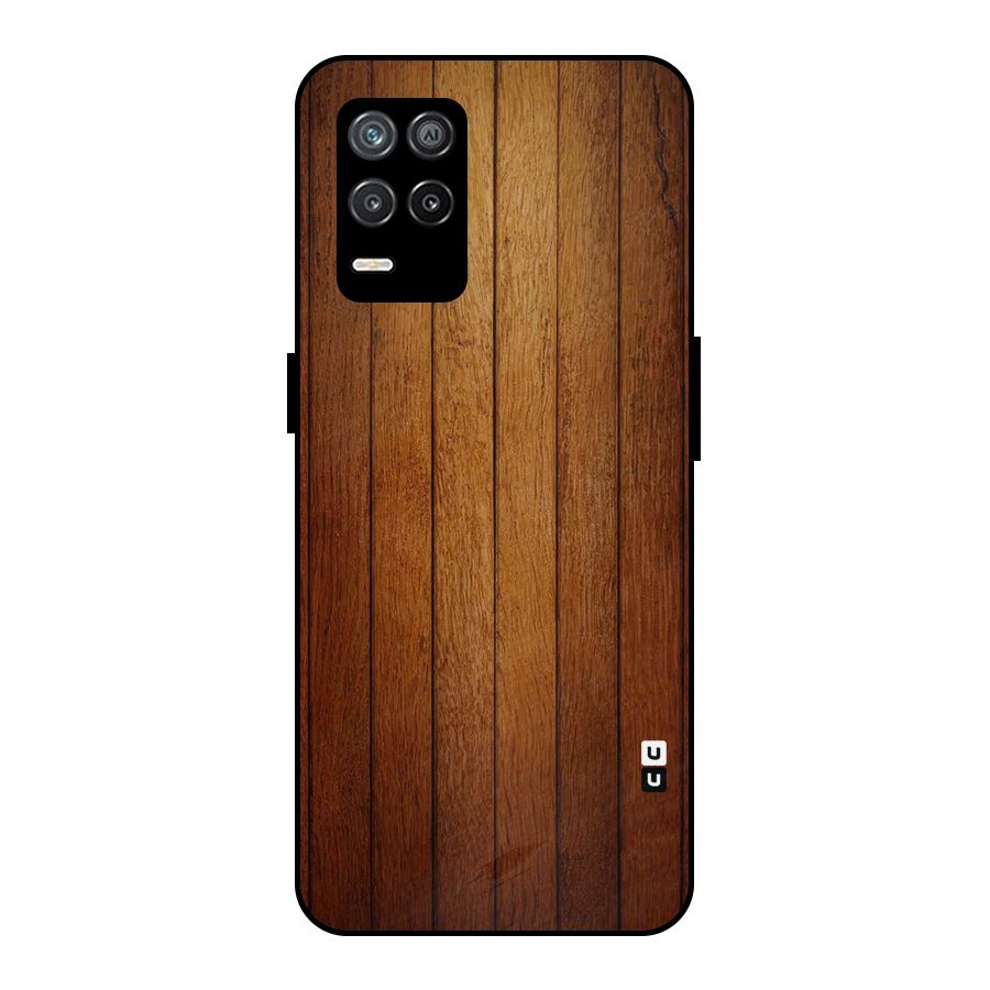 Proper Brown Wood Metal Back Case for Realme 8 5G