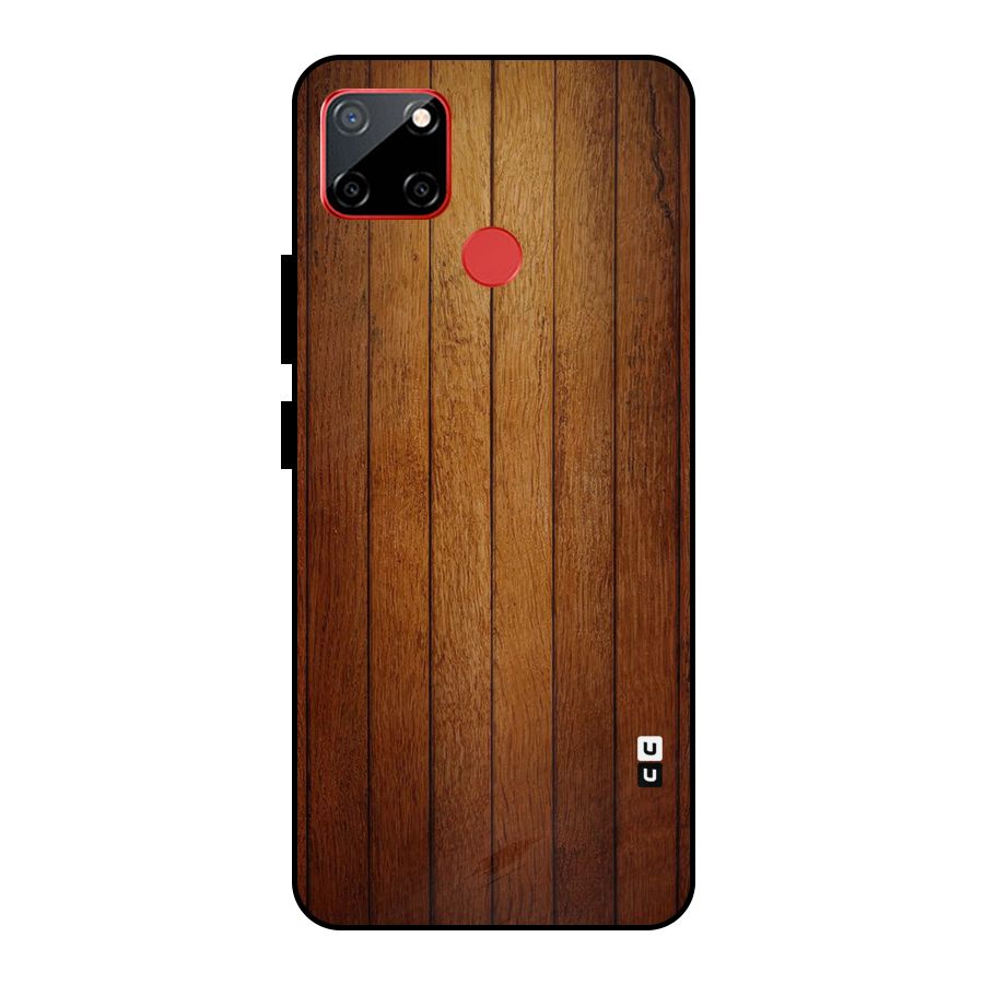 Proper Brown Wood Metal Back Case for Realme C12