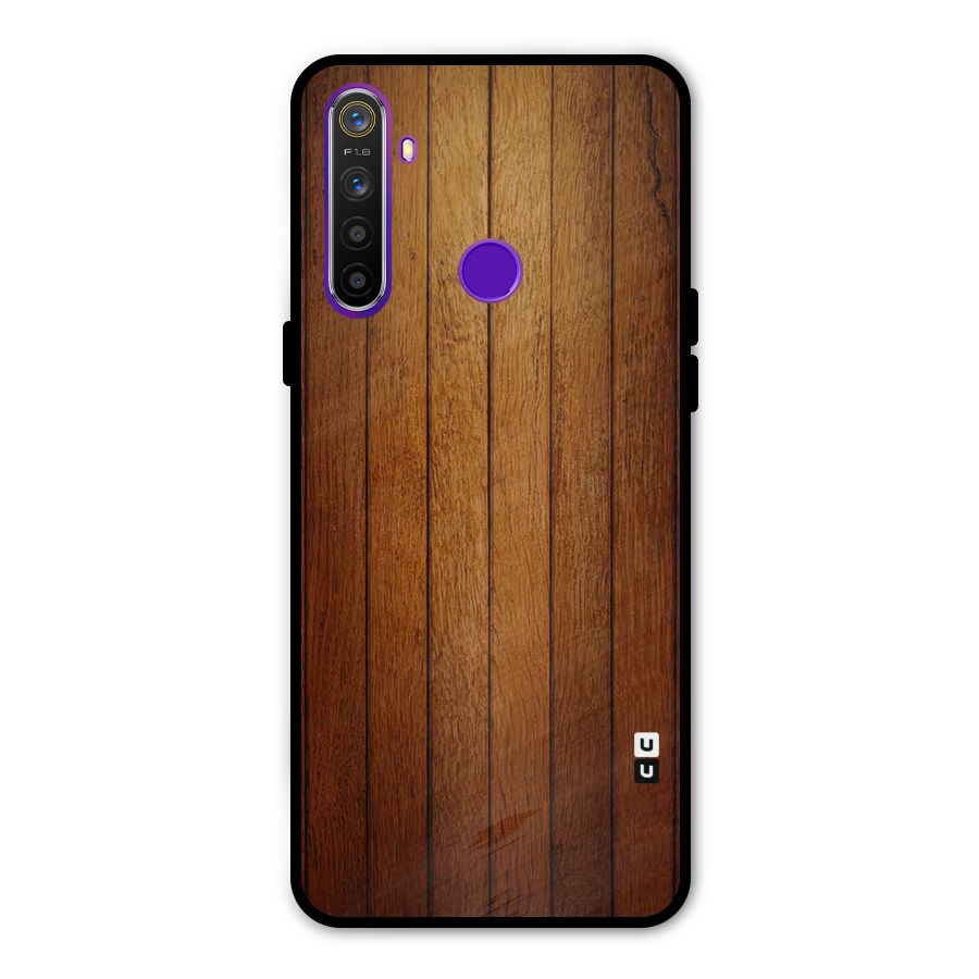Proper Brown Wood Metal Back Case for Realme Narzo 10