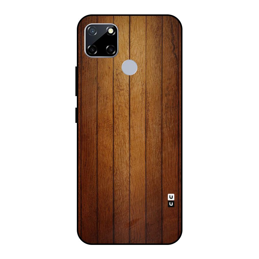 Proper Brown Wood Metal Back Case for Realme Narzo 20