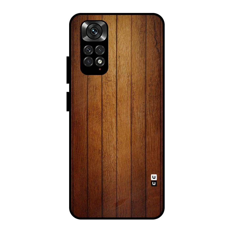 Proper Brown Wood Metal Back Case for Redmi Note 11 Pro
