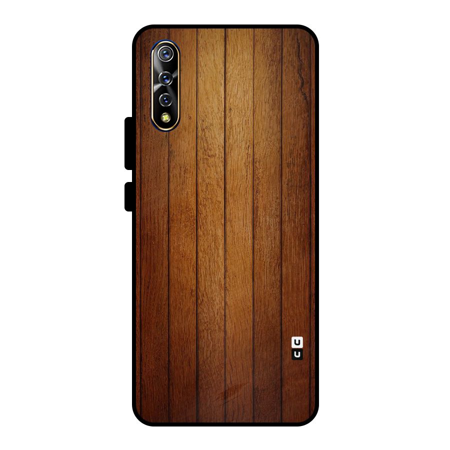 Proper Brown Wood Metal Back Case for Vivo S1
