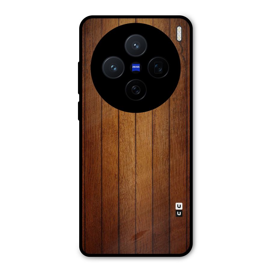 Proper Brown Wood Metal Back Case for Vivo X200