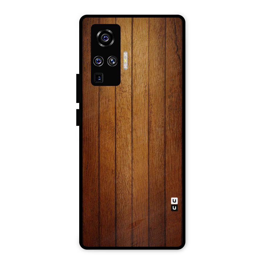Proper Brown Wood Metal Back Case for Vivo X50 Pro