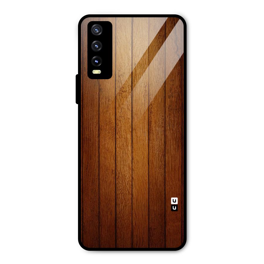 Proper Brown Wood Metal Back Case for Vivo Y20g