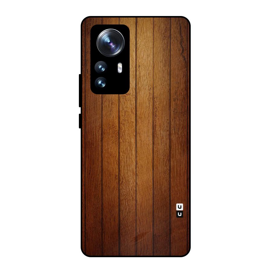 Proper Brown Wood Metal Back Case for Xiaomi 12 Pro