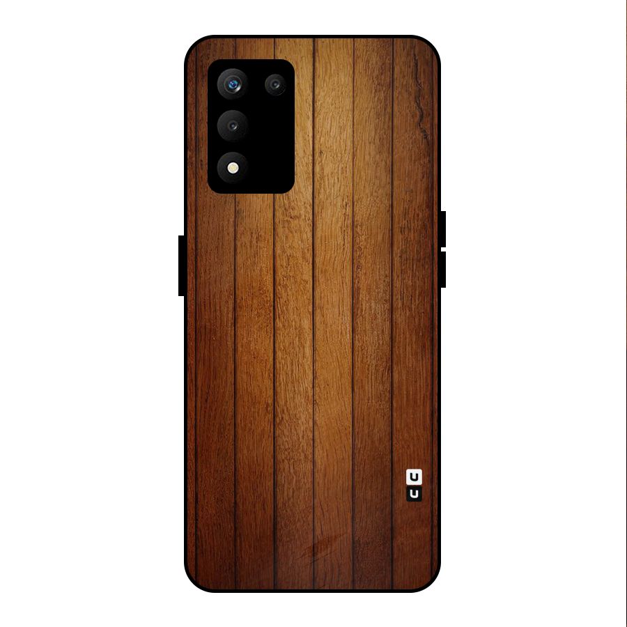 Proper Brown Wood Metal Back Case for realme 9 5G SE
