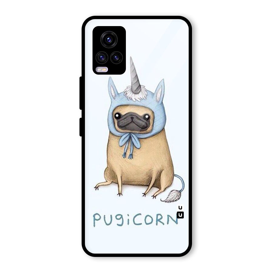 Pugicorn Glass Back Case for Vivo V20 2021