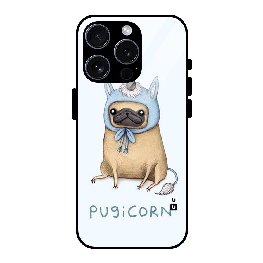 Pugicorn Glass Back Case for iPhone 15 Pro