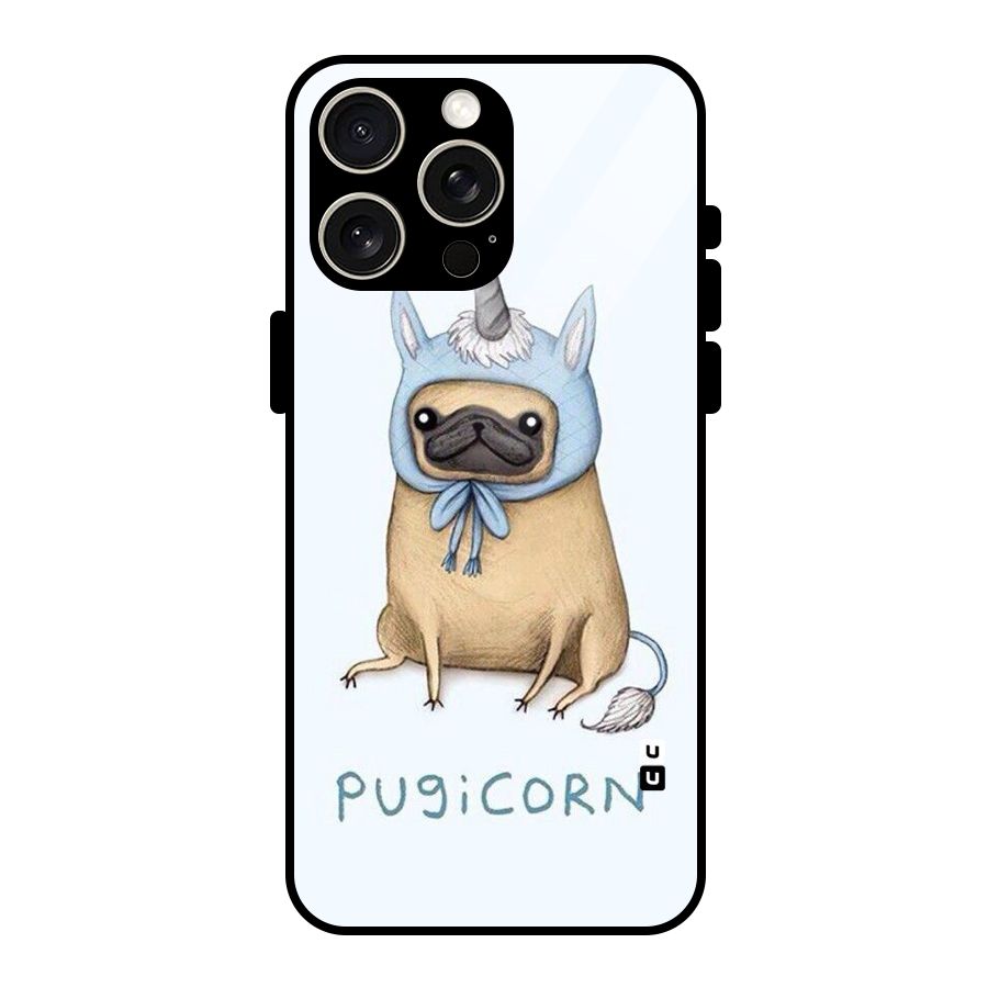 Pugicorn Glass Back Case for iPhone 15 Pro Max