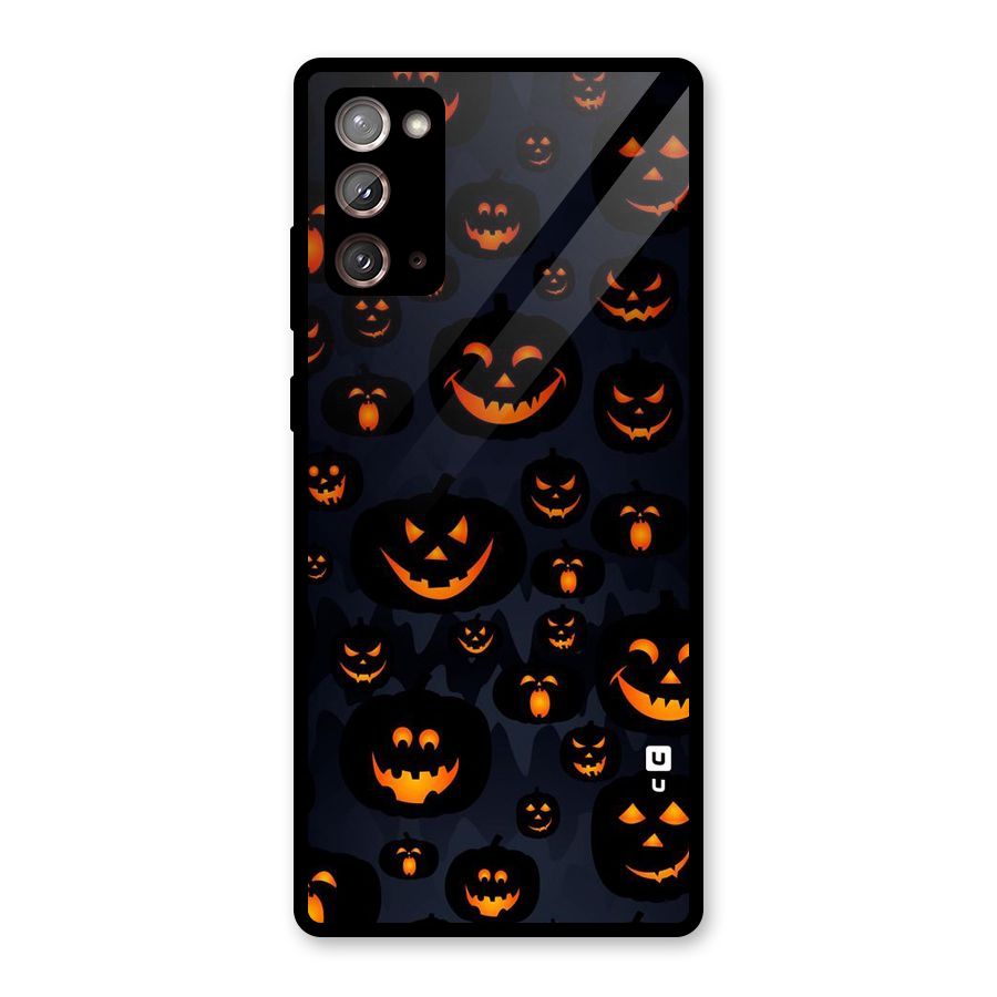 Pumpkin Smile Pattern Glass Back Case for Galaxy Note 20