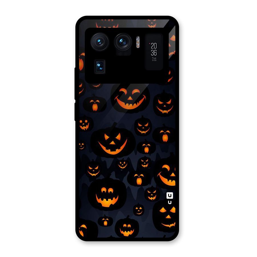 Pumpkin Smile Pattern Glass Back Case for Mi 11 Ultra