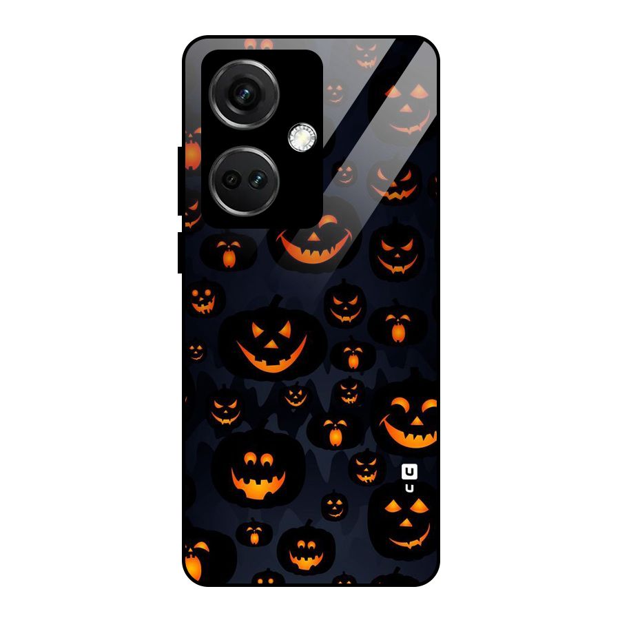 Pumpkin Smile Pattern Glass Back Case for OnePlus Nord CE 3 5G
