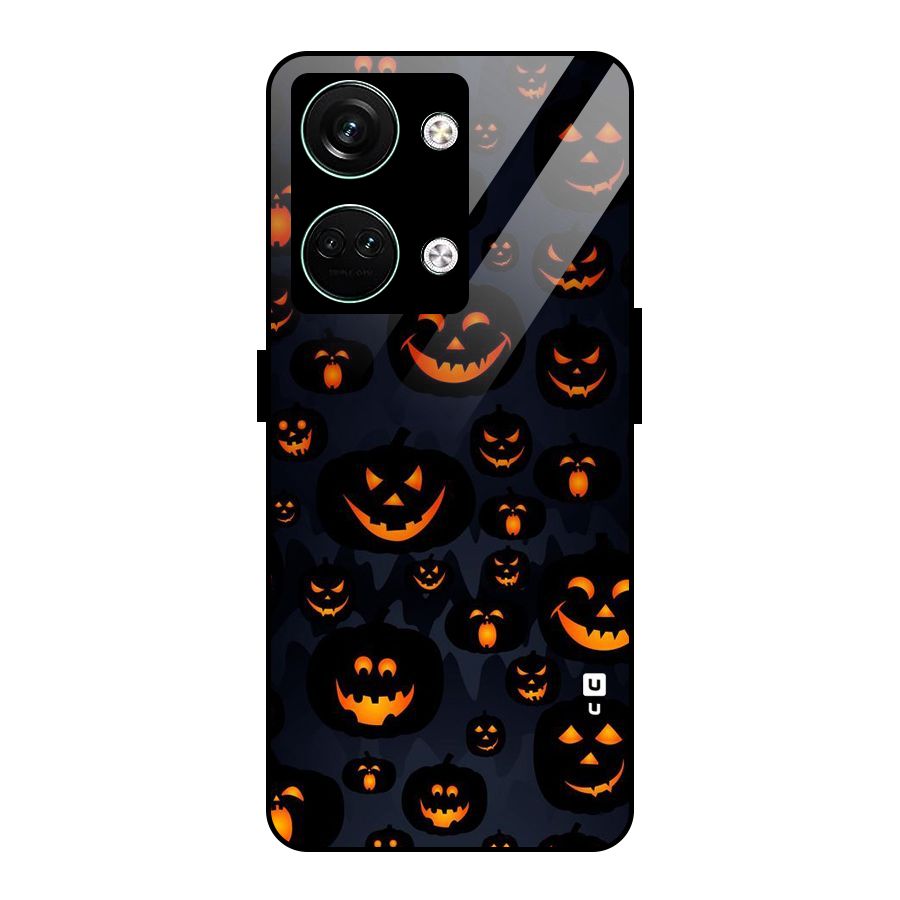 Pumpkin Smile Pattern Glass Back Case for Oneplus Nord 3