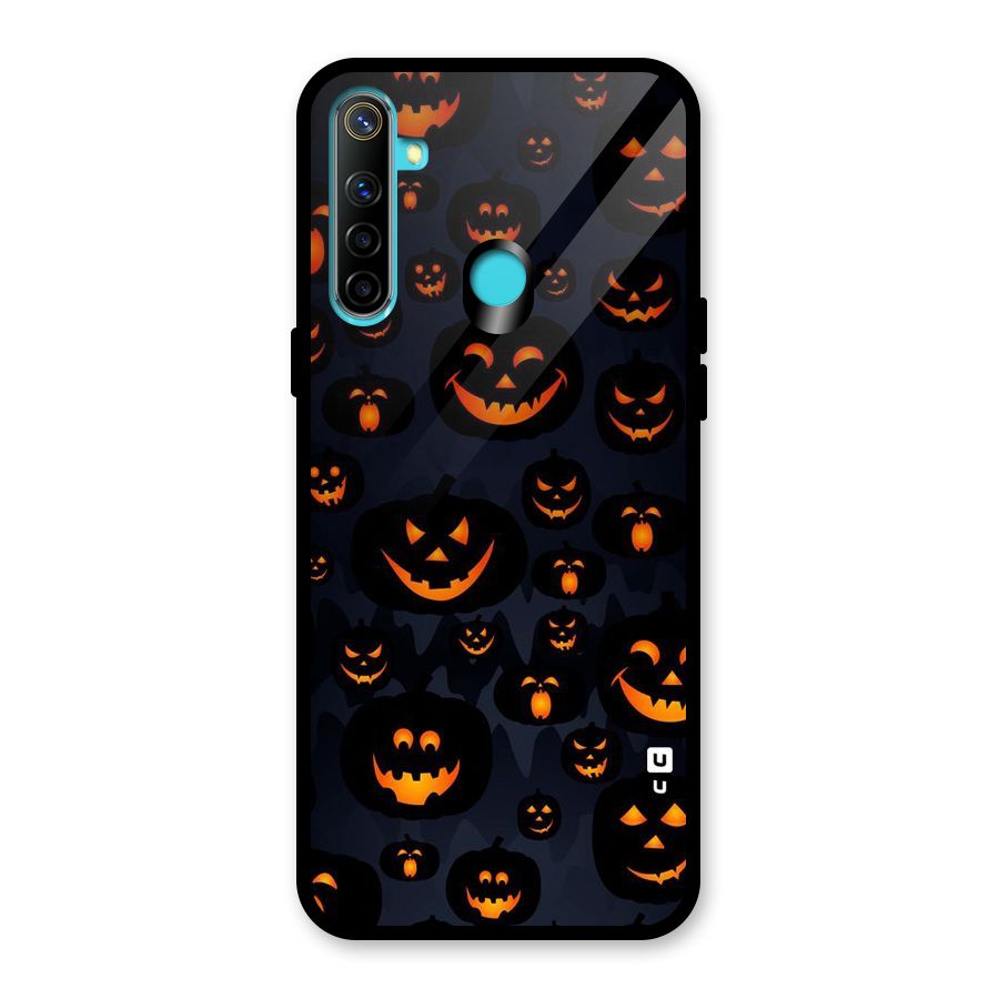 Pumpkin Smile Pattern Glass Back Case for Realme Narzo 10