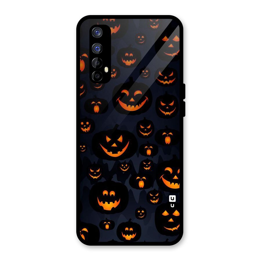 Pumpkin Smile Pattern Glass Back Case for Realme Narzo 20 Pro