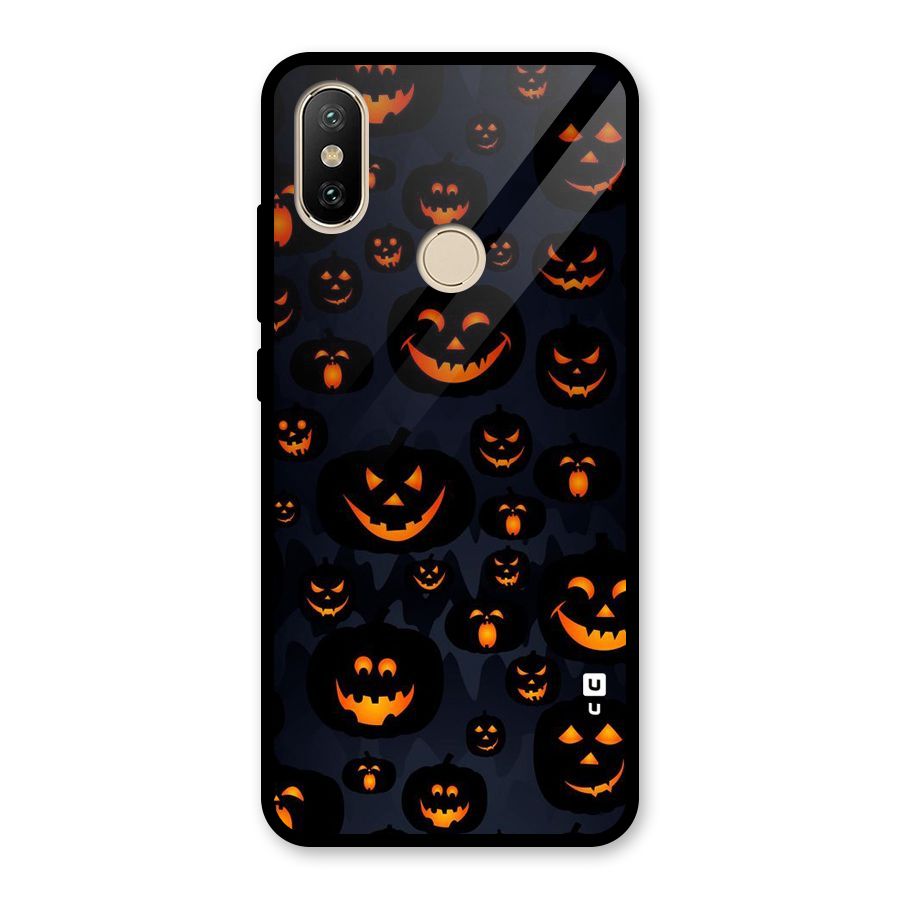 Pumpkin Smile Pattern Glass Back Case for Redmi A2