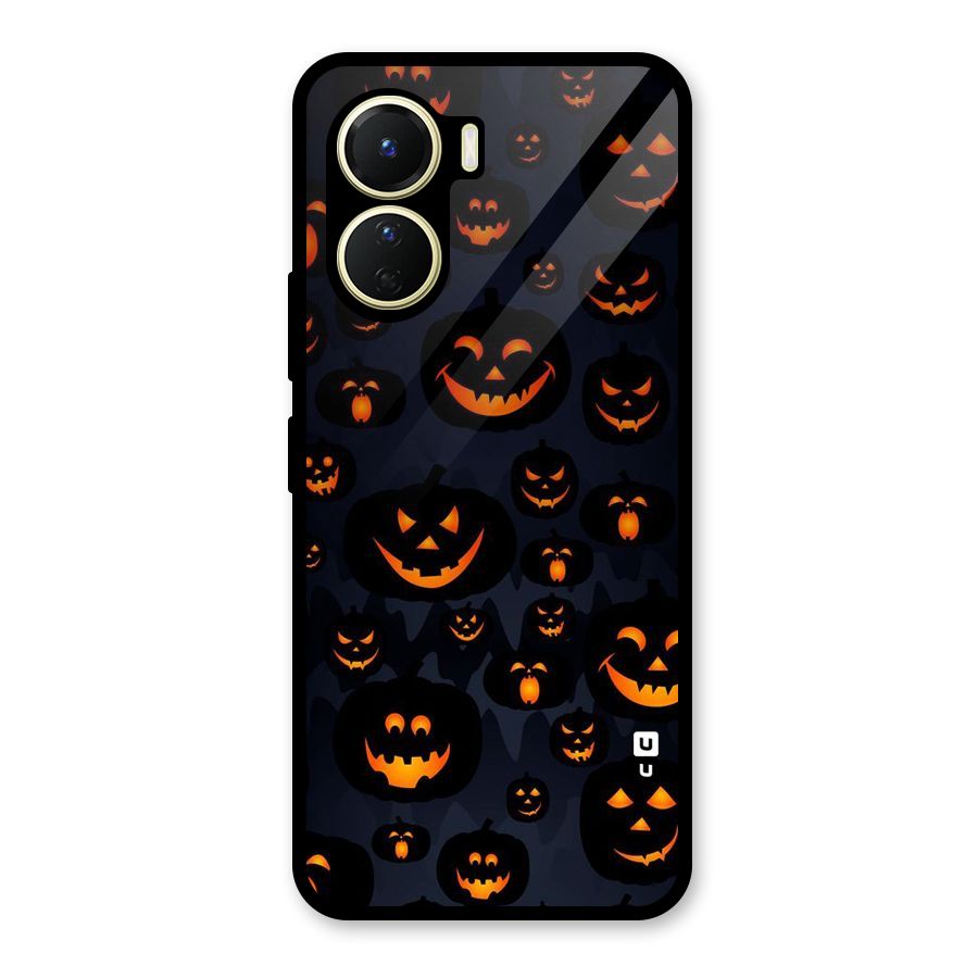 Pumpkin Smile Pattern Glass Back Case for Vivo Y56