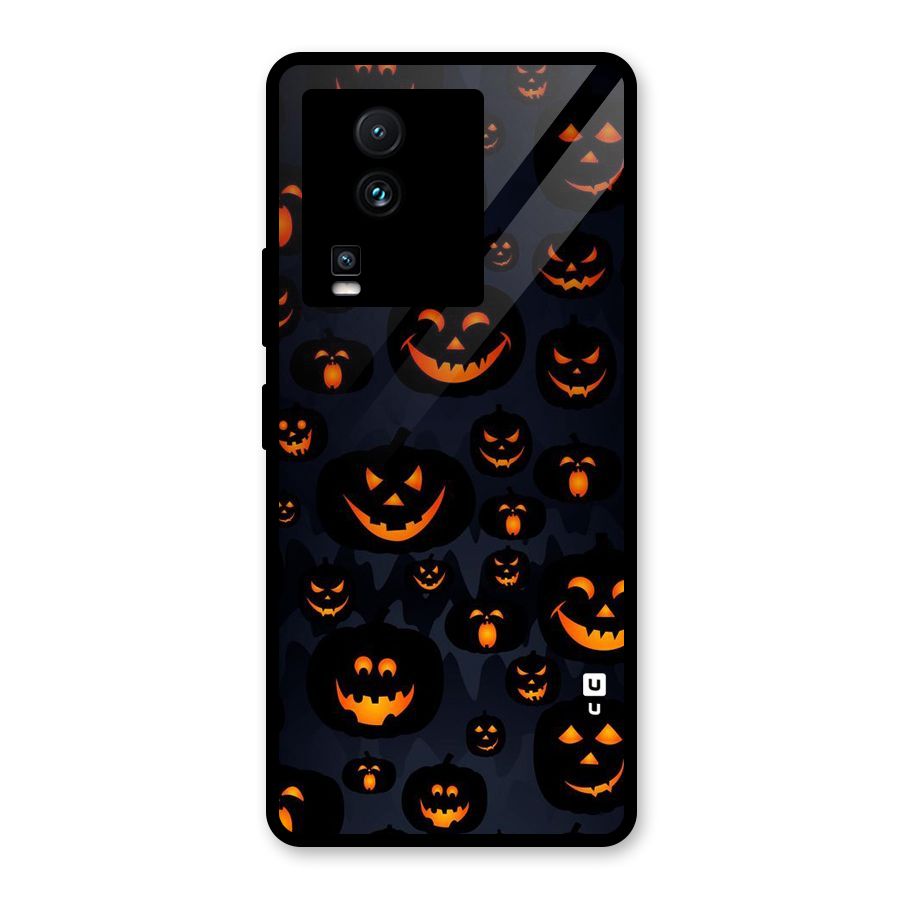 Pumpkin Smile Pattern Glass Back Case for Vivo iQOO Neo 7