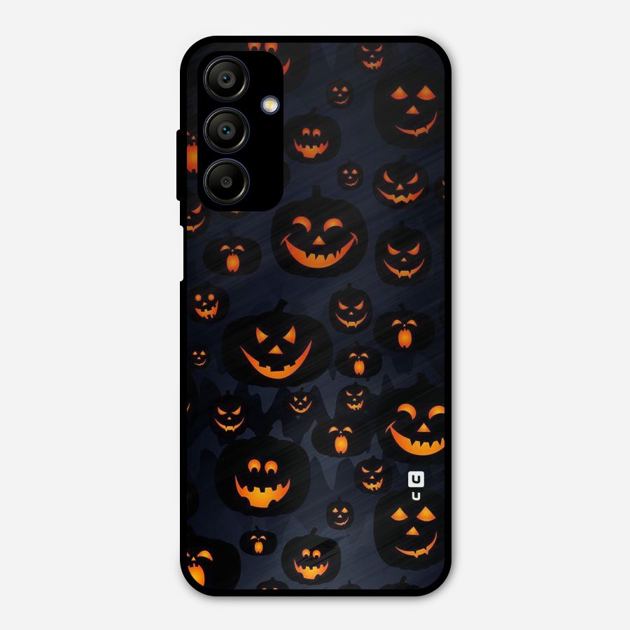 Pumpkin Smile Pattern Metal Back Case for Galaxy A15 5G