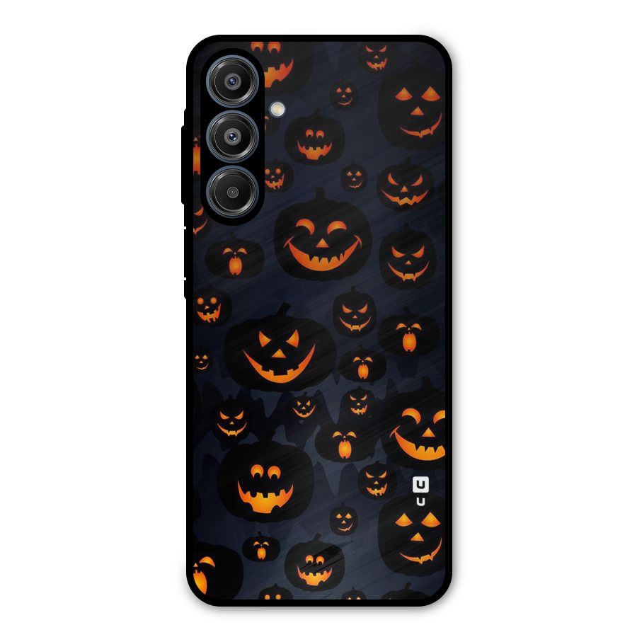 Pumpkin Smile Pattern Metal Back Case for Galaxy A16 5G