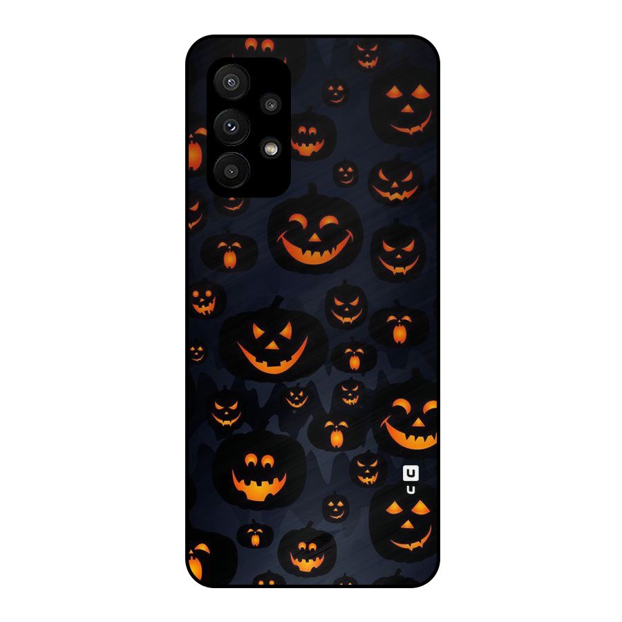 Pumpkin Smile Pattern Metal Back Case for Galaxy A23