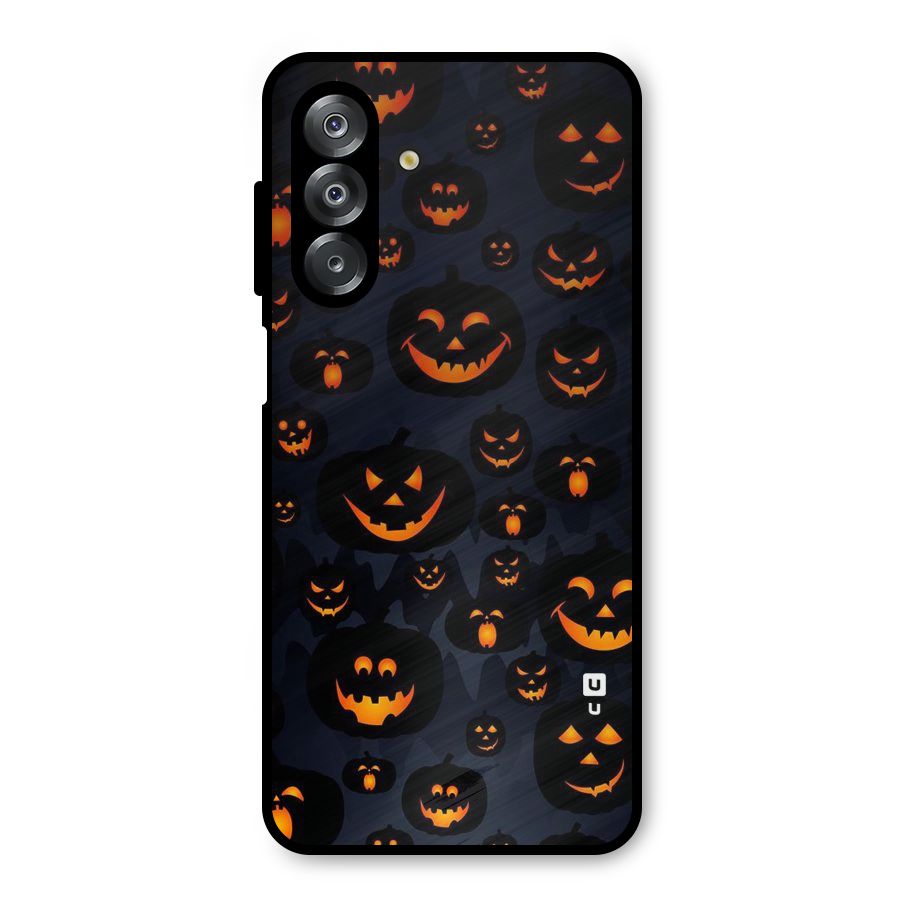 Pumpkin Smile Pattern Metal Back Case for Galaxy A26