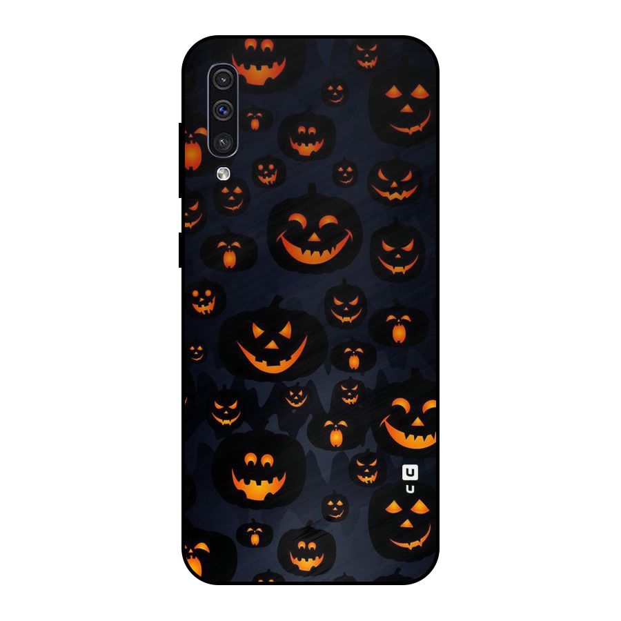 Pumpkin Smile Pattern Metal Back Case for Galaxy A30s