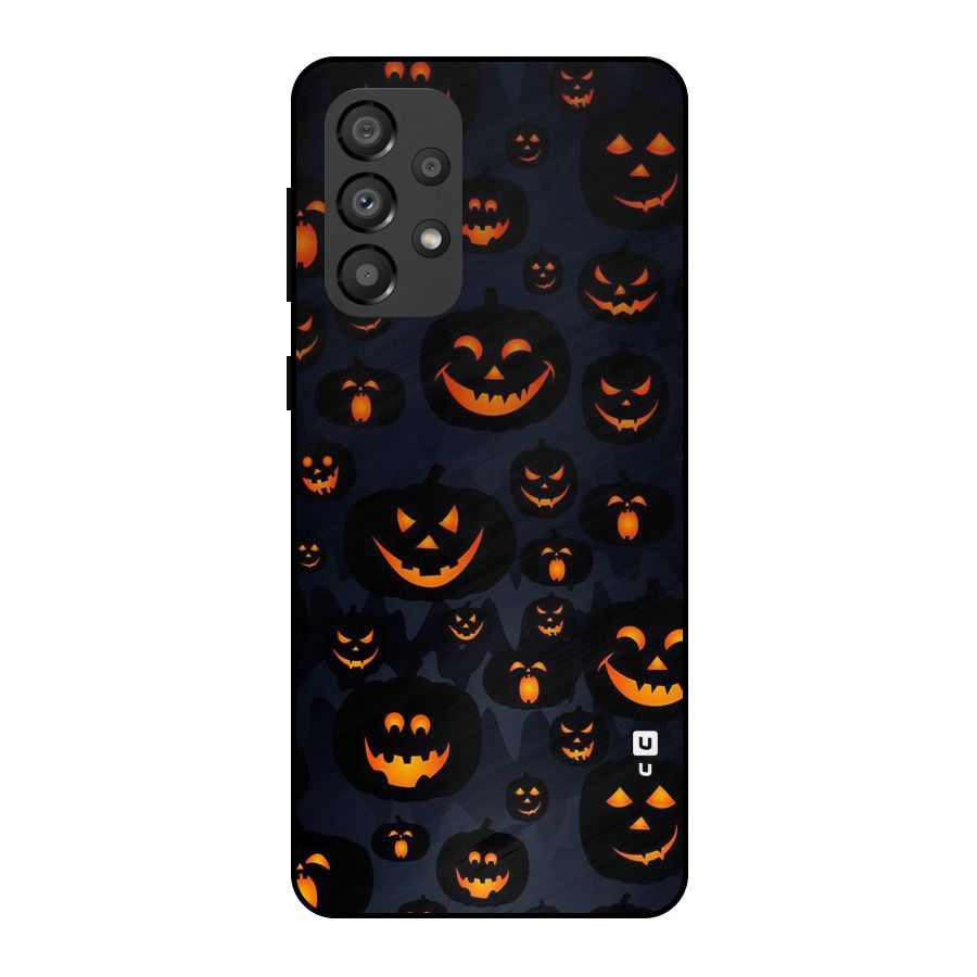 Pumpkin Smile Pattern Metal Back Case for Galaxy A33 5G