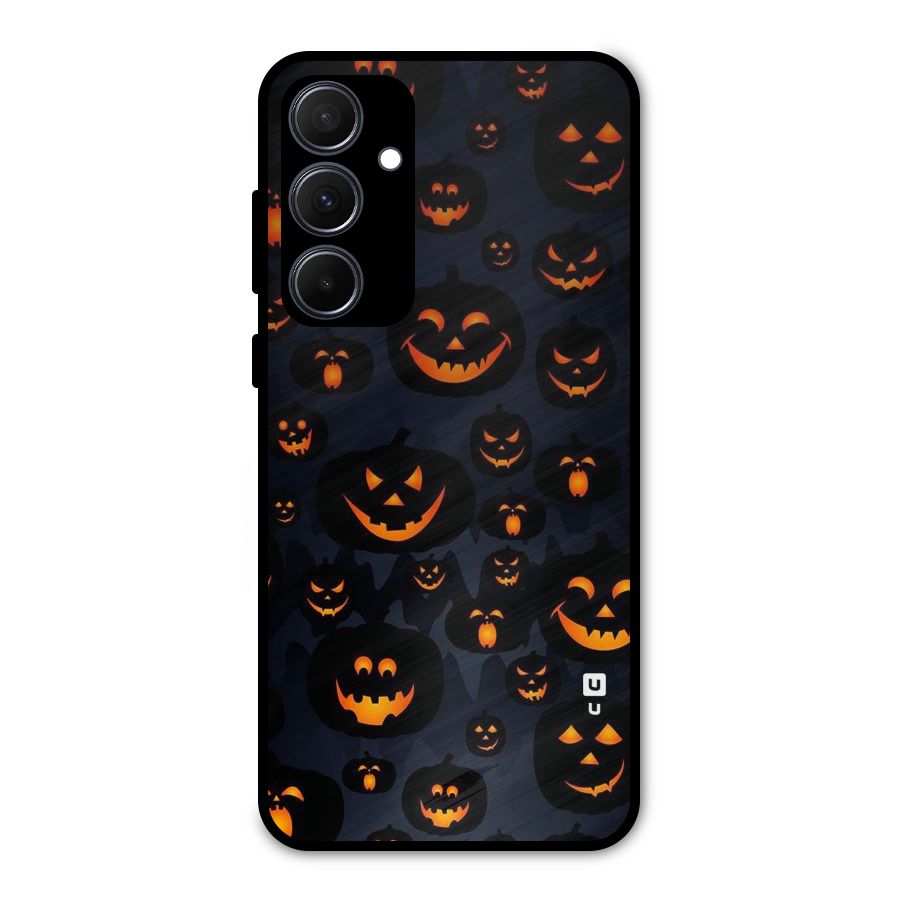 Pumpkin Smile Pattern Metal Back Case for Galaxy A35