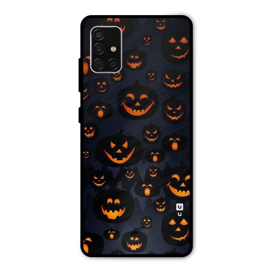 Pumpkin Smile Pattern Metal Back Case for Galaxy A51