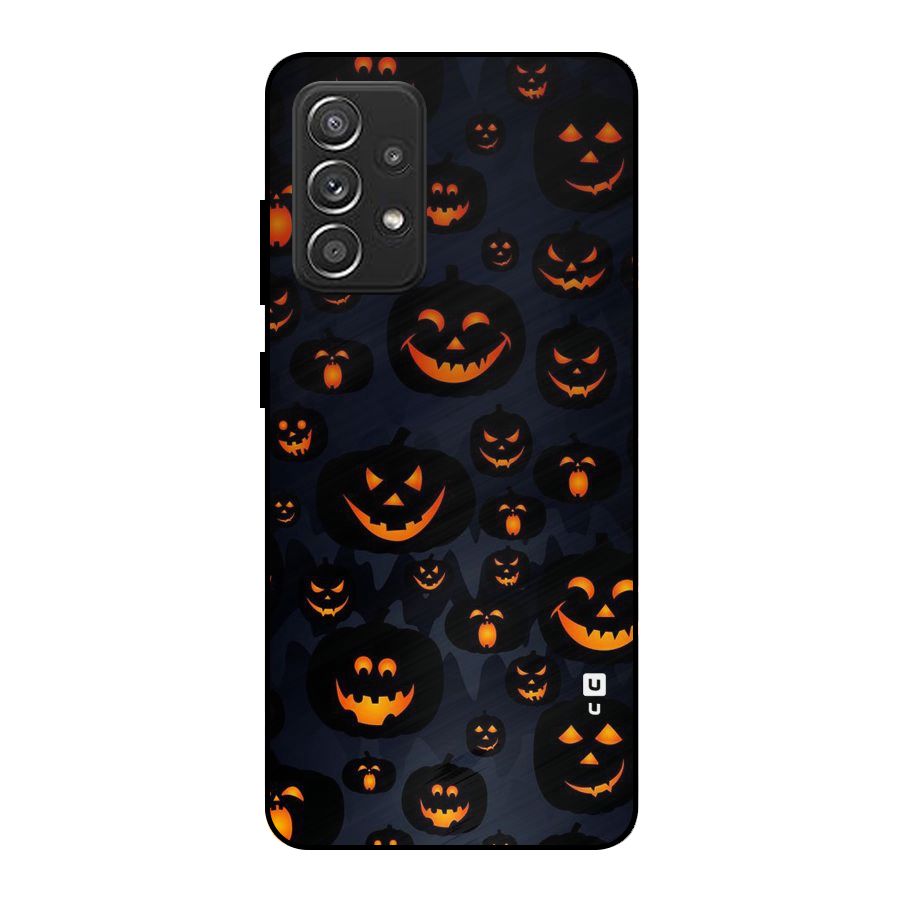 Pumpkin Smile Pattern Metal Back Case for Galaxy A52s 5G