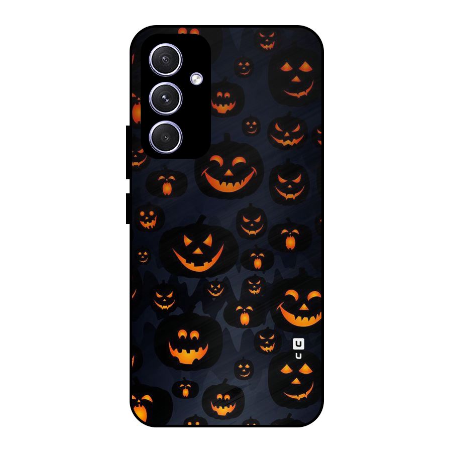 Pumpkin Smile Pattern Metal Back Case for Galaxy A54