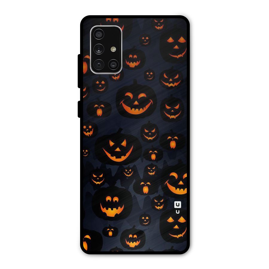 Pumpkin Smile Pattern Metal Back Case for Galaxy A71