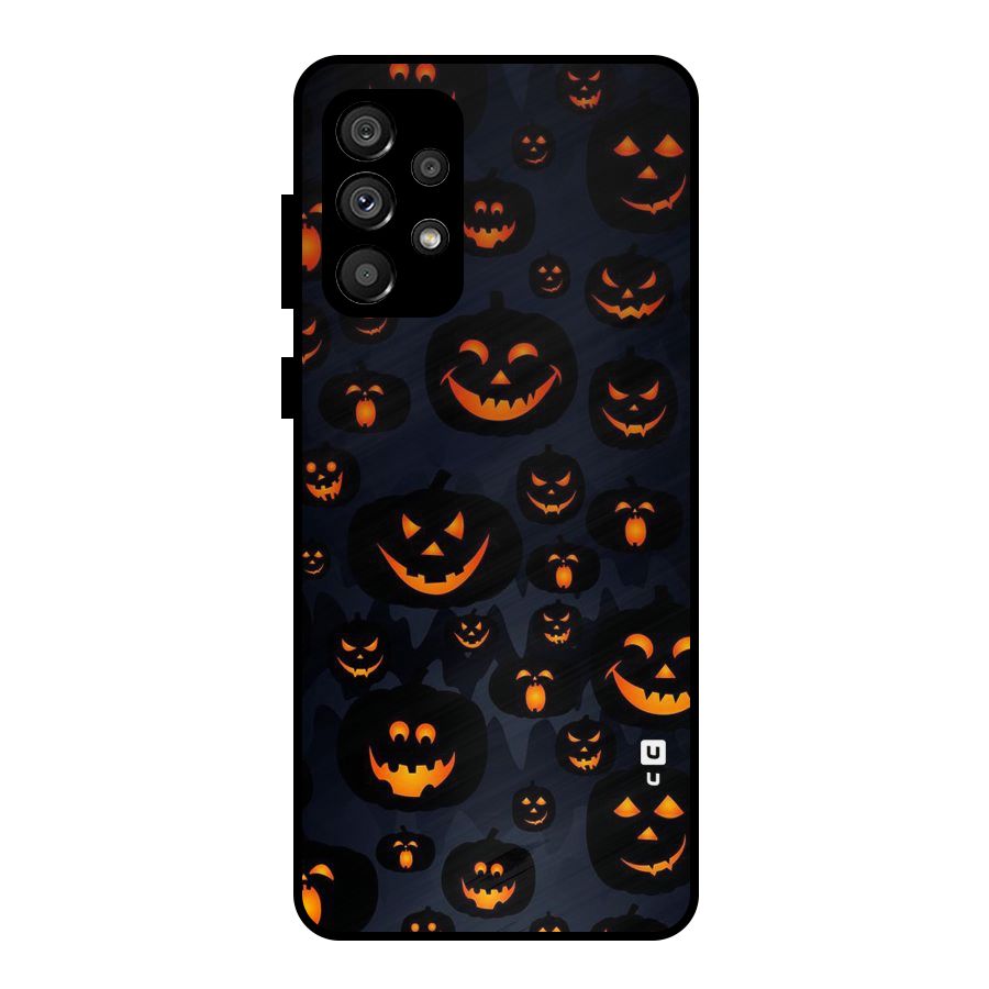 Pumpkin Smile Pattern Metal Back Case for Galaxy A73 5G