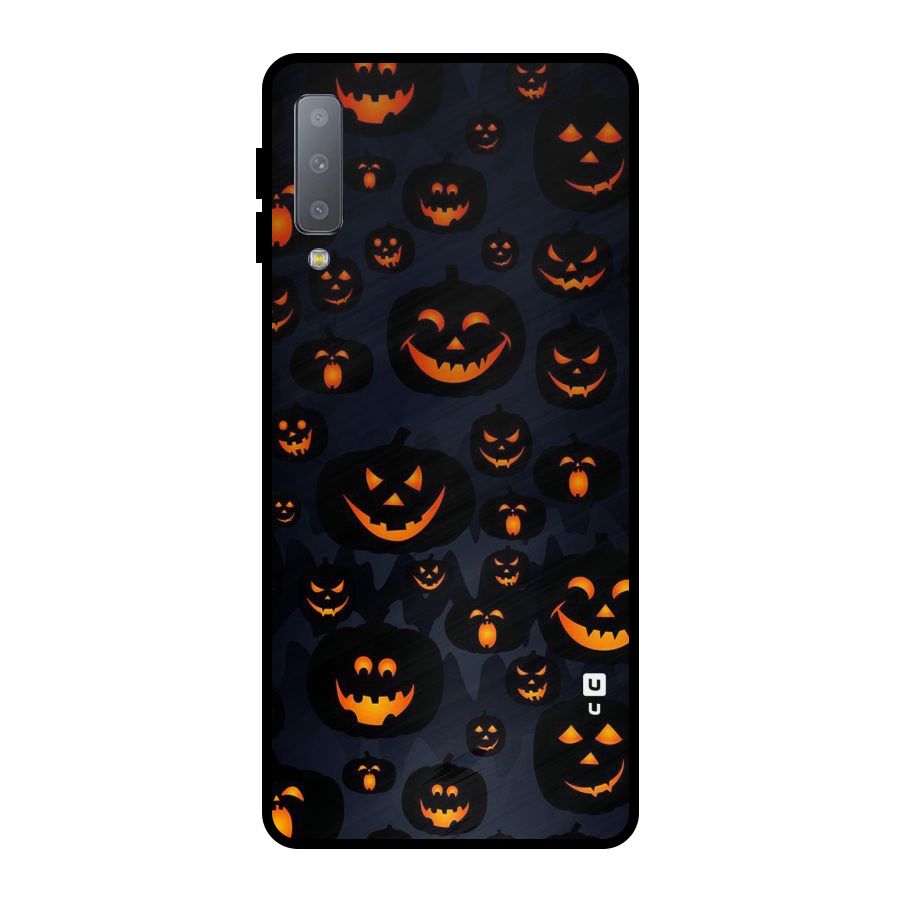 Pumpkin Smile Pattern Metal Back Case for Galaxy A7 (2018)