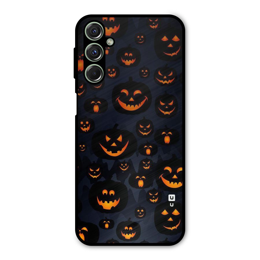 Pumpkin Smile Pattern Metal Back Case for Galaxy F34