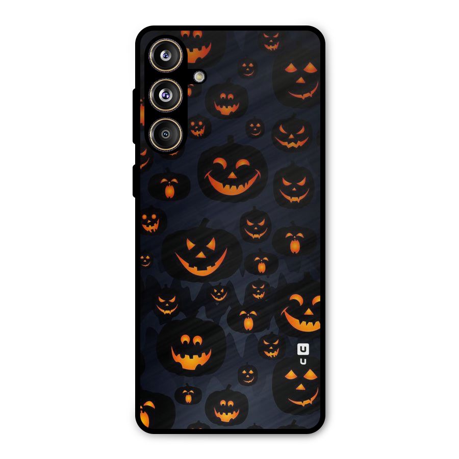 Pumpkin Smile Pattern Metal Back Case for Galaxy F55