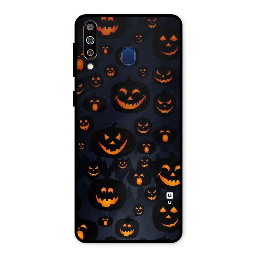 Pumpkin Smile Pattern Metal Back Case for Galaxy M30