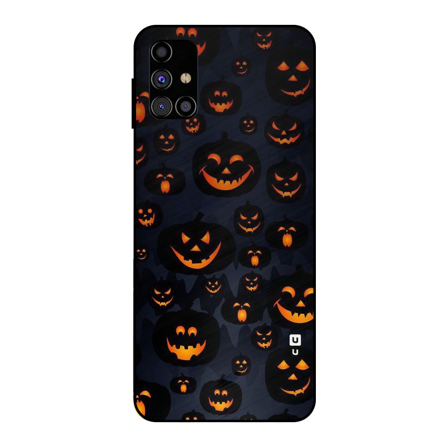 Pumpkin Smile Pattern Metal Back Case for Galaxy M31s