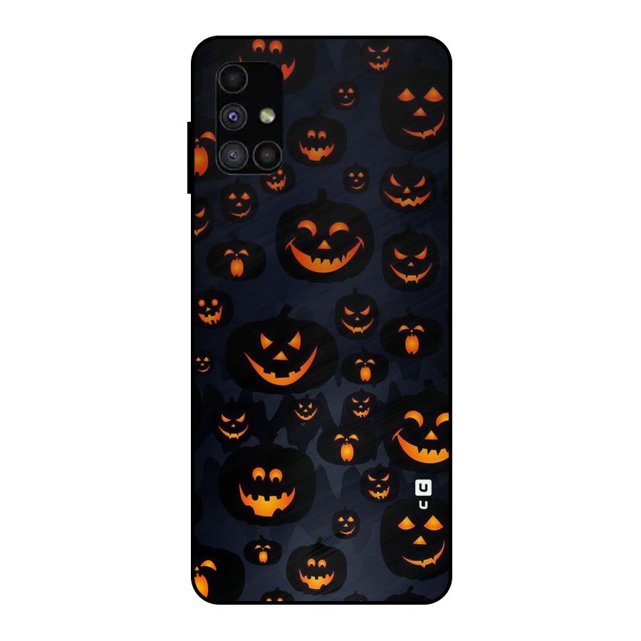 Pumpkin Smile Pattern Metal Back Case for Galaxy M51